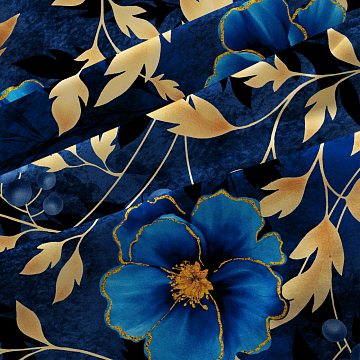 Бязь Премиум 220 см наб 72241-1 Сапфировый букет