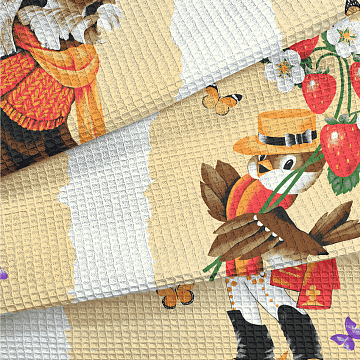 Полотно вафельное 150 см наб 29356-1 Винтажные открытки