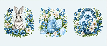 Полотно вафельное 150 см наб 29355-1 Пасхальные истории