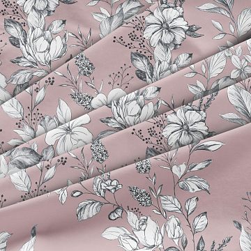 Бязь Премиум 220 см наб 50214-5 Розалия на ягодно-розовом