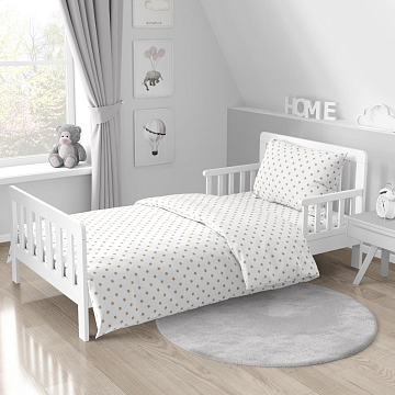 Перкаль 150 см наб 64017-3 Бежевые звезды на белом