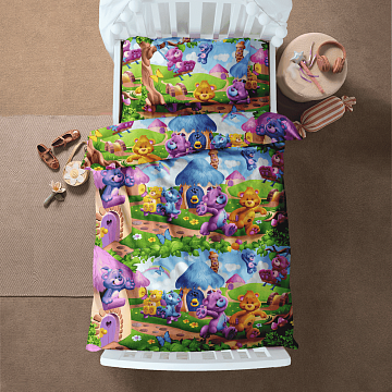 Бязь наб 150 см Премиум 4614-1 Радужные мишки