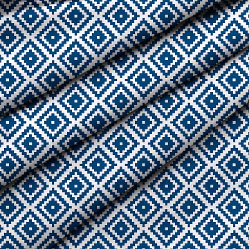 Скатерть рогожка Fine Line 62077-2 Геометрия синий