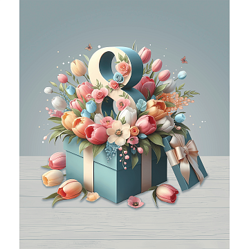 Полотно вафельное 50 см наб 29369-1 8 марта