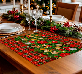 Ткань для шитья вафельное полотно 50х220 см Новый год