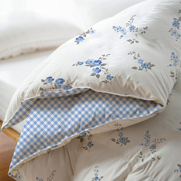 Одеяло Fine Line с кантом, коллекция Прованс, дизайн Флокс, лебяжий пух, перкаль