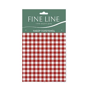 Комплект вафельных полотенец Fine Line 62065-2 Красная клетка