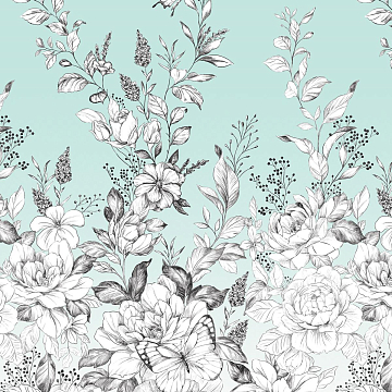 Бязь Премиум 220 см наб 50214-2 Розалия на шалфее