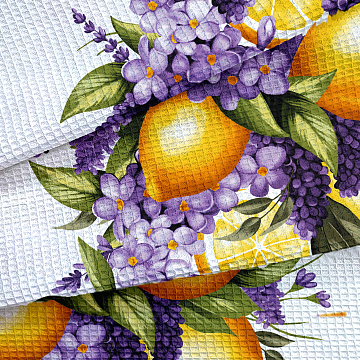 Полотно вафельное 50 см наб 29360-1 Лимоный прованс