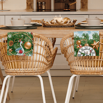 Полотно вафельное 150 см наб 29388-1 Новогодние гуси