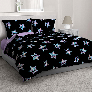 Перкаль 220 см наб 50255-2 Неоновые звезды на черном