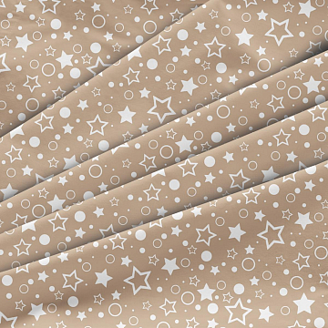 Перкаль 150 см наб 64016-5 Белое ассорти на бежевом