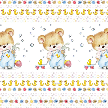 Перкаль 150 см наб 8968-1 Мишка с уточкой