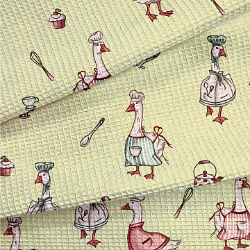 Полотно вафельное 50 см наб 29477-1 Гуси