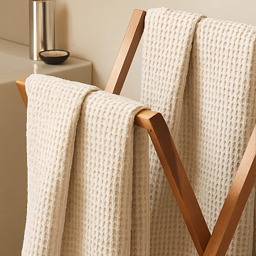 Полотно вафельное 150 см гладкокрашеное арт. 169 86023-1 молочный АК