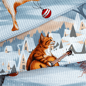 Полотно вафельное 150 см наб 29384-1 Новогодние каникулы