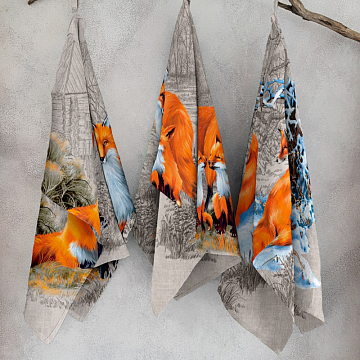 Рогожка 150 см наб арт. 902 35025-1 Лисы