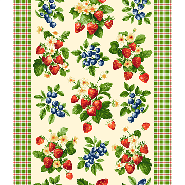 Полотно вафельное 50 см наб 29439-1 Сладкие ягодки
