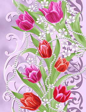 Полотно вафельное 50 см 29175-1 Женственность