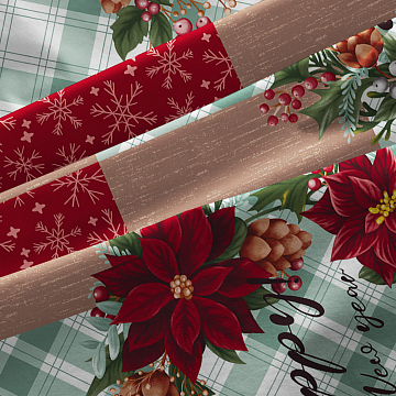 Перкаль 220 см 7228-1 Новогодний пэчворк