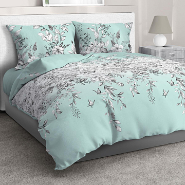 Бязь Премиум 220 см наб 50214-2 Розалия на шалфее