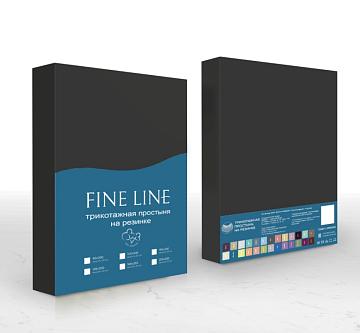 Простыня трикотажная на резинке Fine Line графит