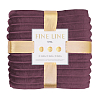 Плед велсофт Fine Line Баклажан 19-2311 полоса, 3 см