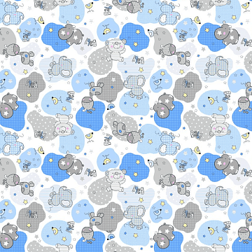 Фланель 90 см 21221-1 Звездные слоники