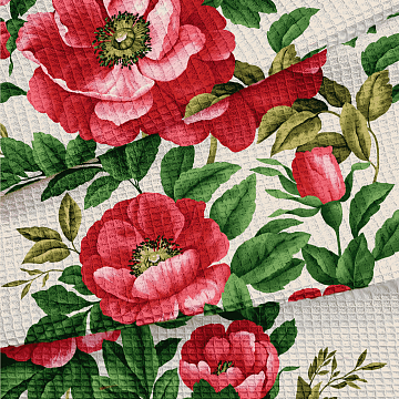 Полотно вафельное 50 см наб 29322-1 Королевский пион