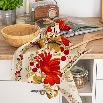 Полотно вафельное 50 см наб 29431-1 Аленький цветочек